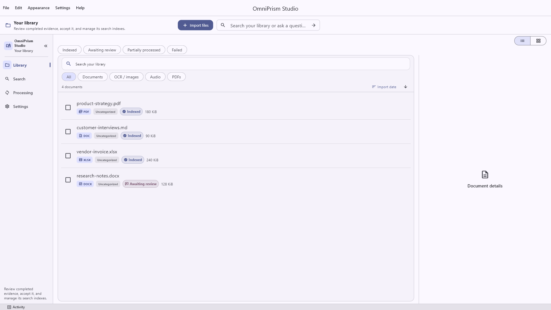 OmniPrism Studio library screenshot