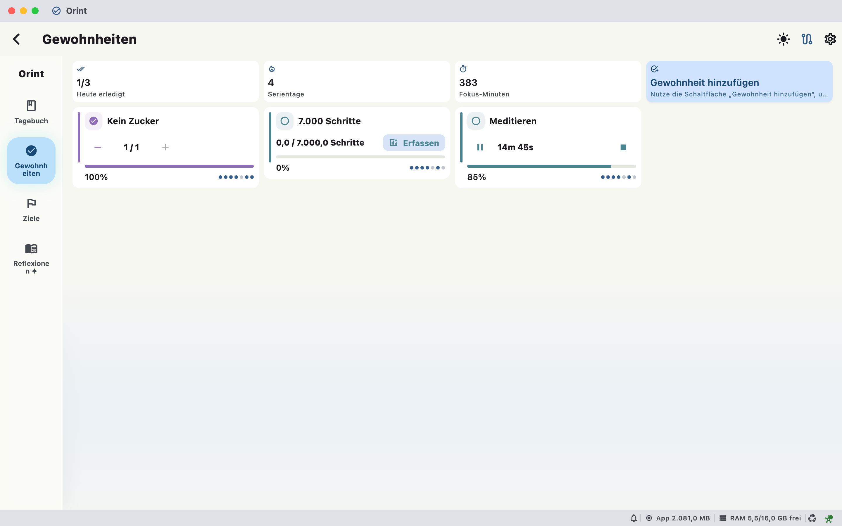 Mac Habits screenshot
