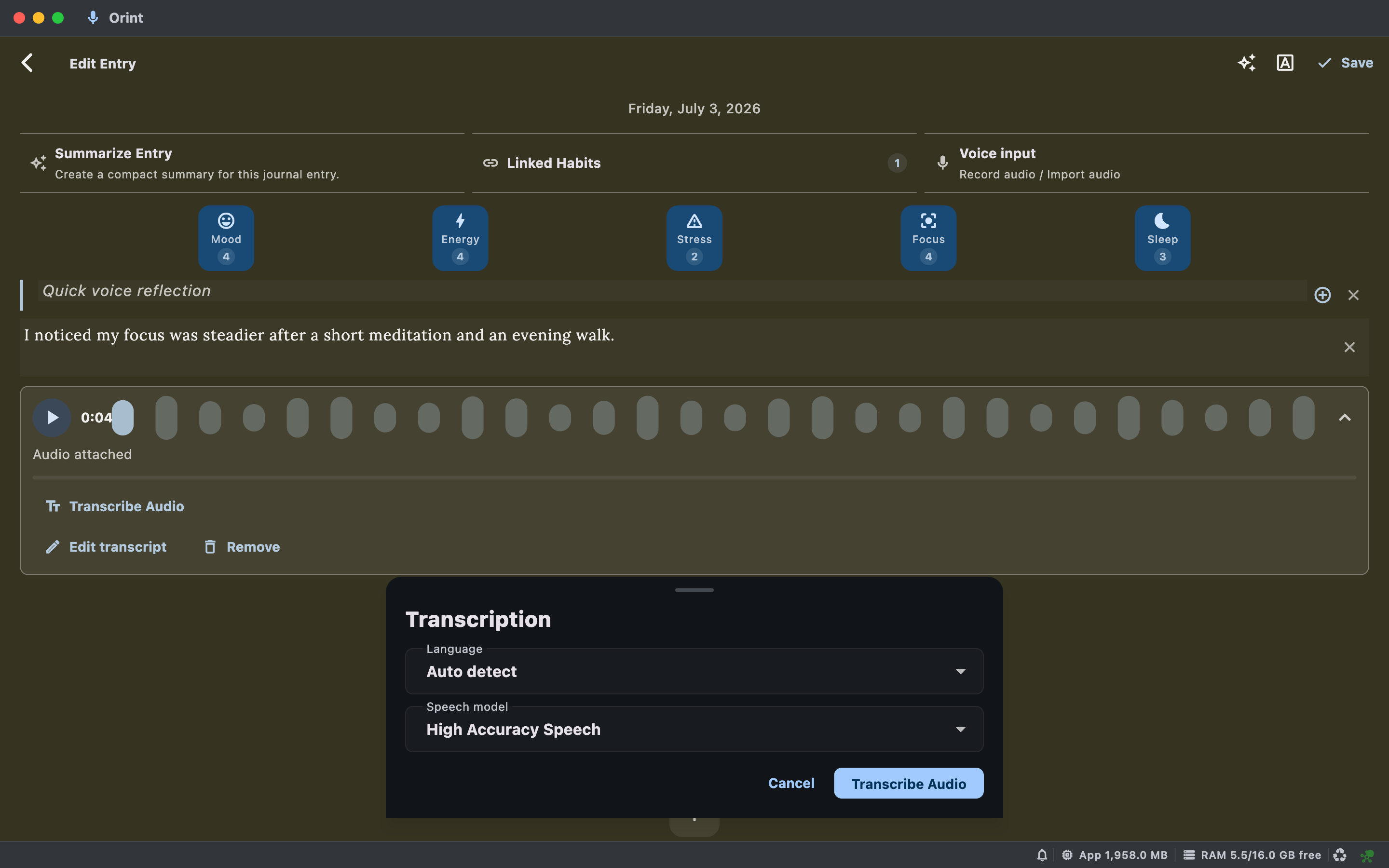 Mac Journal screenshot