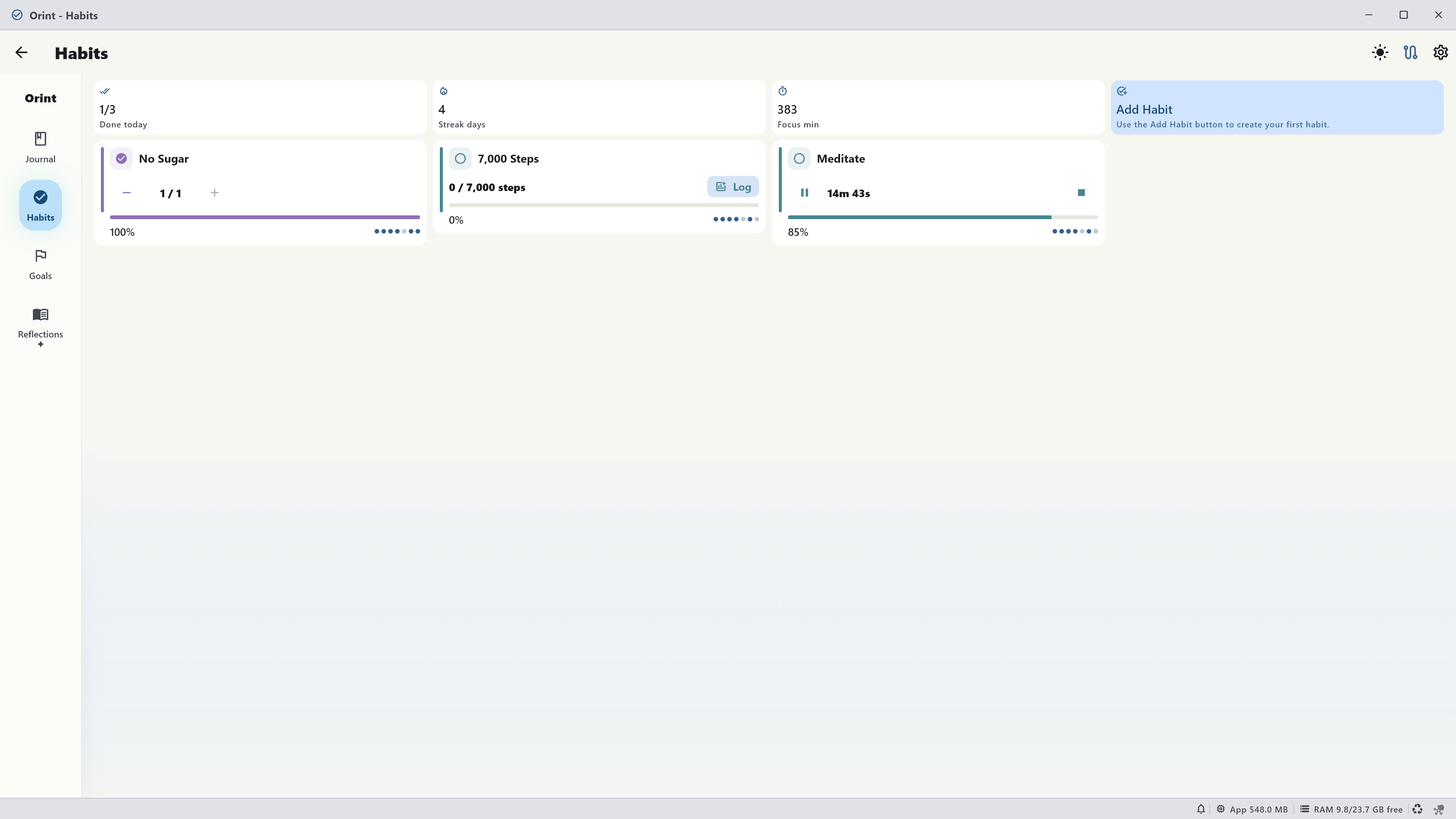 Windows Habits screenshot