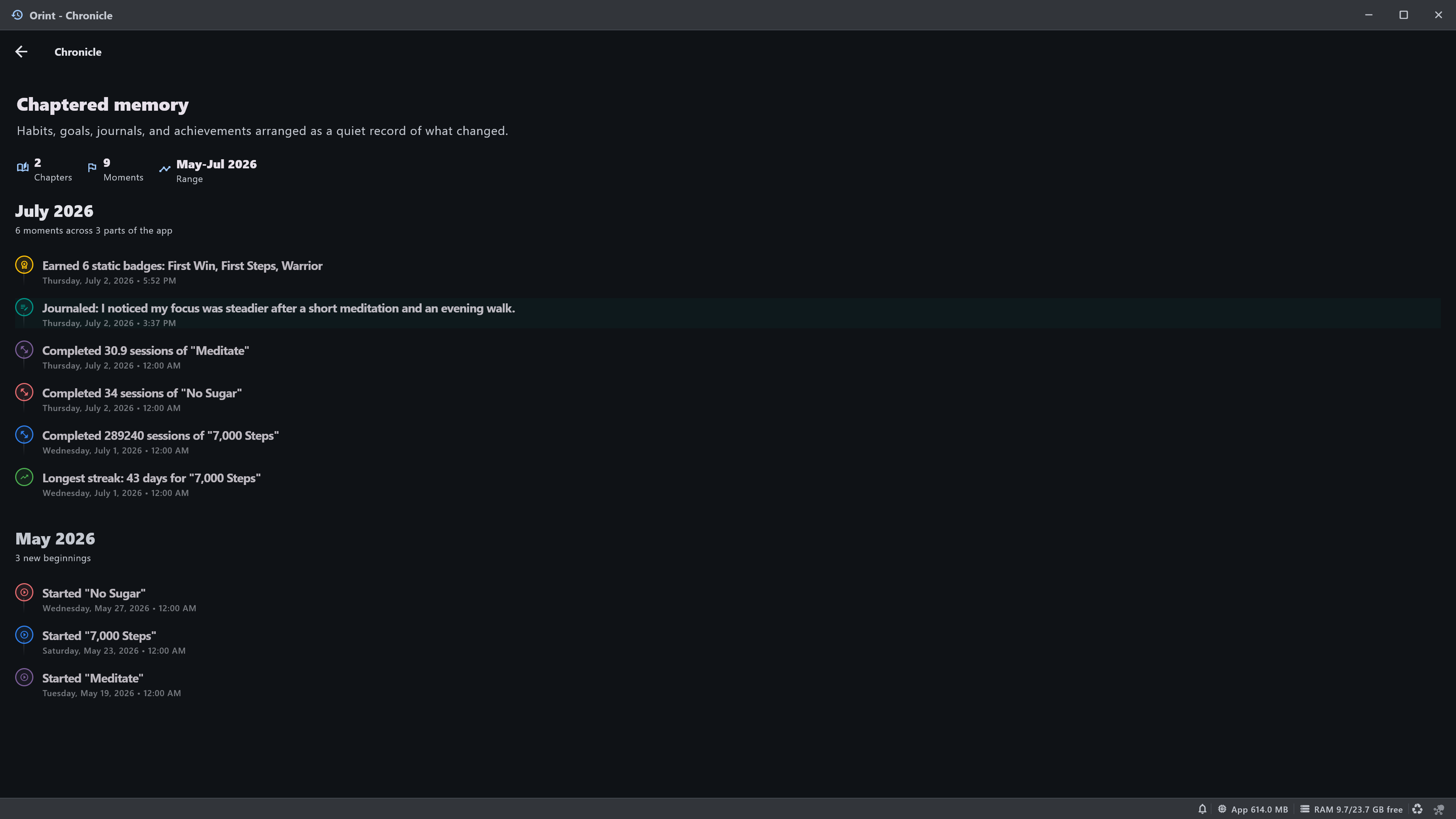 Windows Chronicle screenshot