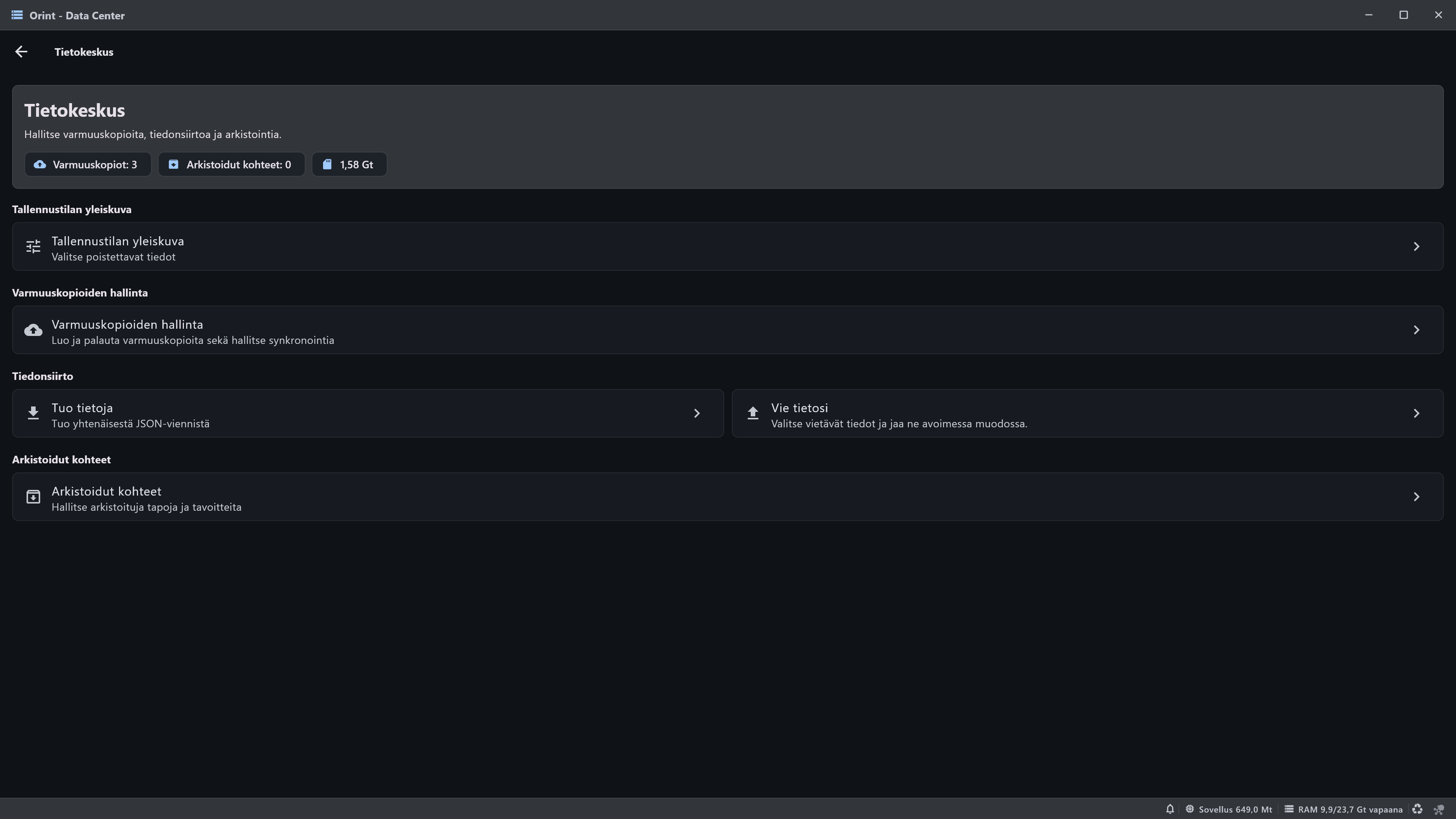 Windows Data Center screenshot