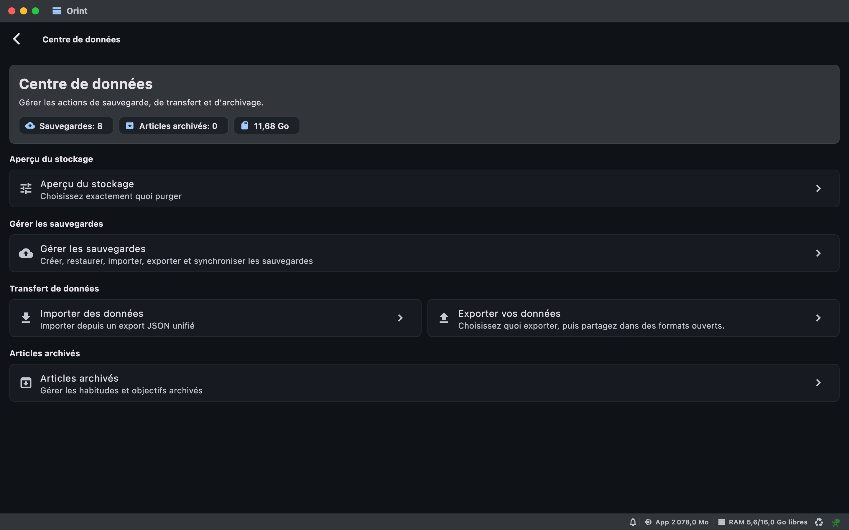 Mac Data Center screenshot