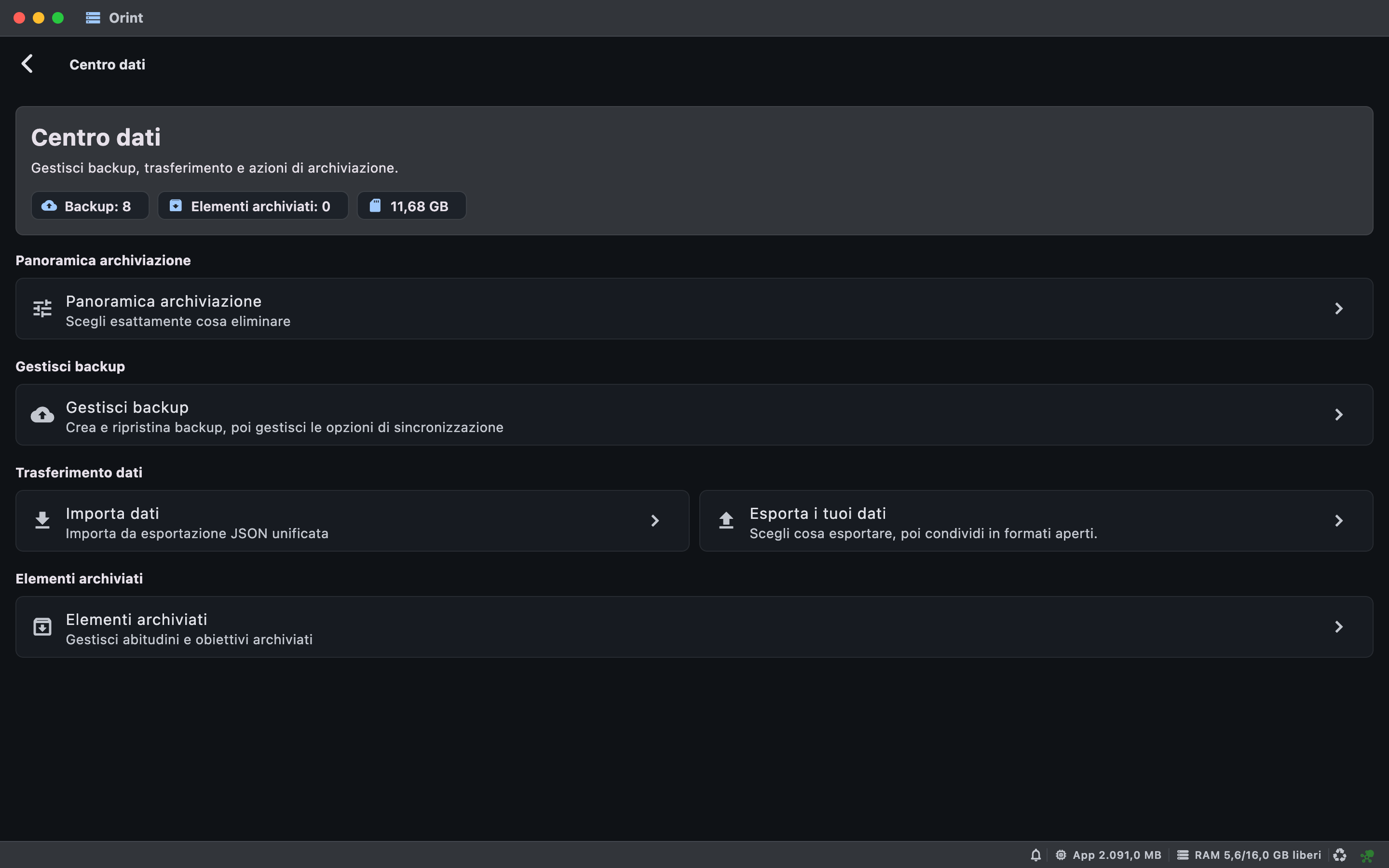 Mac Data Center screenshot