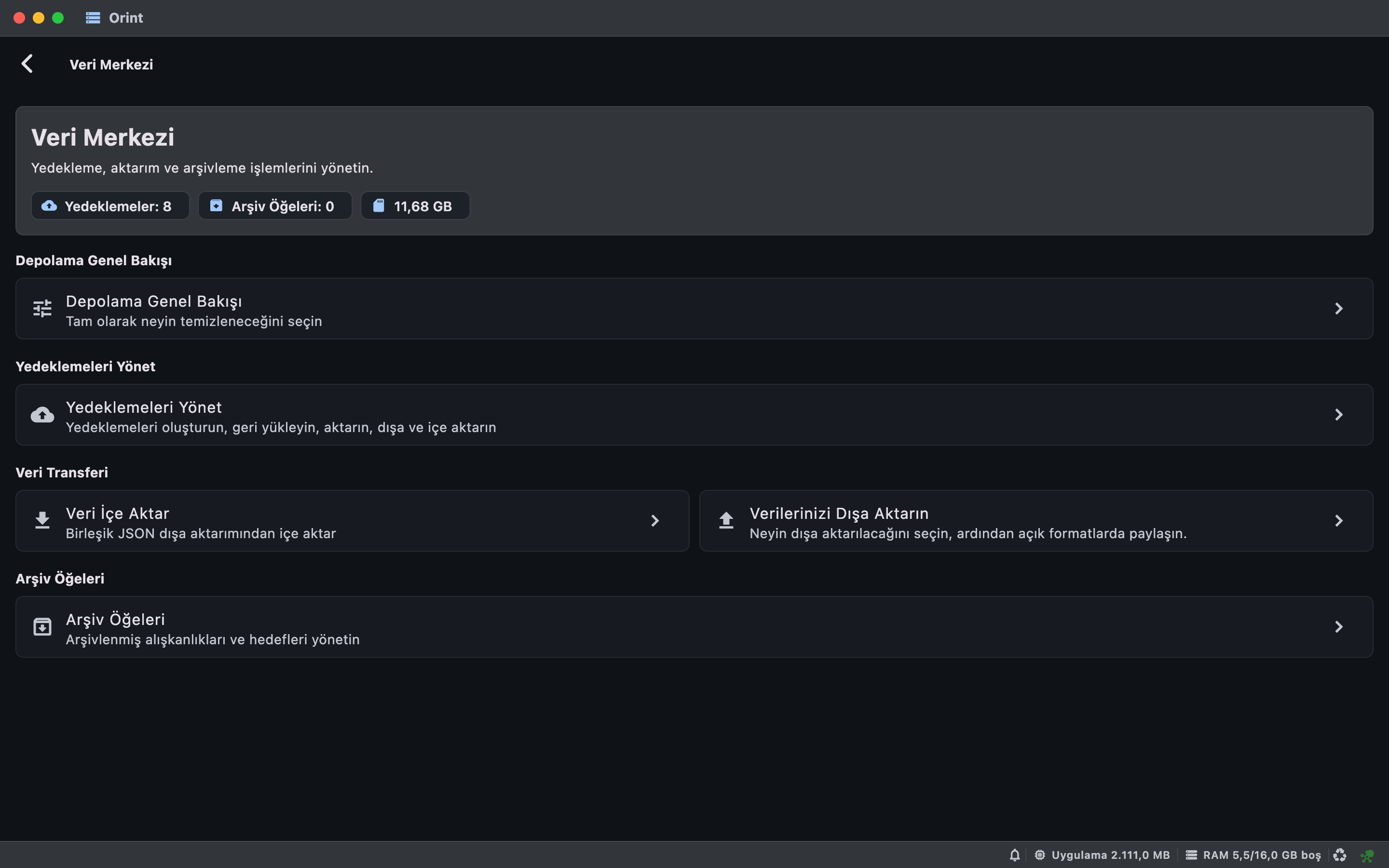 Mac Data Center screenshot